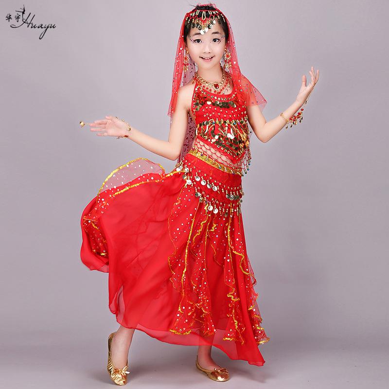 Kindergarten Belly Dance Costume Set - Children's Indian Dance & Role-Playing Outfit