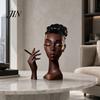 Decorative Incense Burner For Home Holder, Black Woman Head Sculpture, Multifunctional Desk Female Holder Decor Suitable for Bedroom and Living Room,