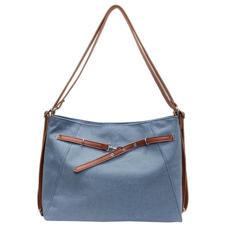 Style Solid Color Canvas Bag Women Stitching Details Soft Structure Travel Bags