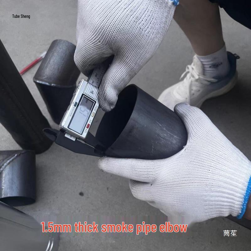 Gomito in Acciaio Spesso per Uscita Fumi - Accessorio Stufa a Saldare per Camini a Legna