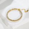 Stylish And Simple Style Stainless Steel Full Diamond Bracelet Niche Design Daily Versatile Titanium Steel Women'S Bracelet