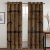 Farm Wood Door Plank 3D Digital Printed Bedchamber Livingroom Space Drape Farm Ranch Design Print Drape two pieces