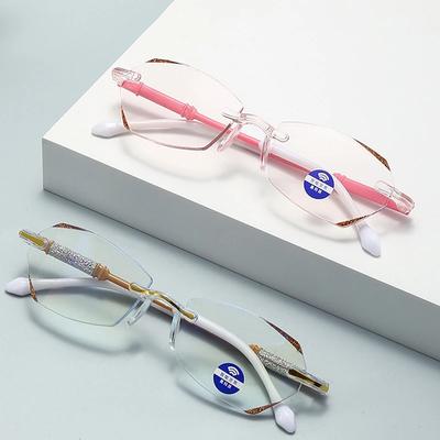 Mode Retro Blaulichtfilterbrille Damen Diamantschliff Lesebrille Fertigbrille Damen Herren Optische Brille Weitsicht