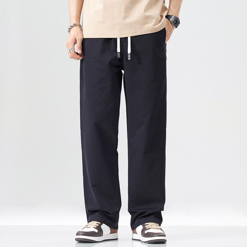 Pure Cotton Men's Casual Straight-Leg Pants - Spring/Autumn Trendy, Loose, Versatile Workwear