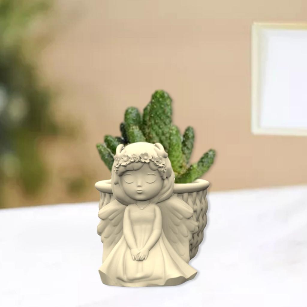 Flower Pot Silicone Mold Concrete Cement 3D Girl Flowerpot Mould Plaster Molds Candle Holder Epoxy Resin Mould Crafts