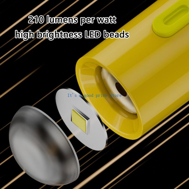 Lightweight USB C Flashlight Plugs &Play Mini LED Lamp For Hiking Backpacking Emergency Light for Computers Powerbanks