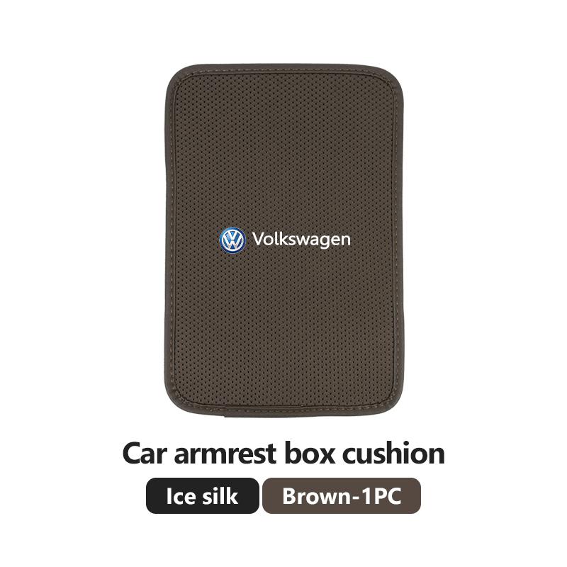 WET1 Car Armrest Box Cushion Leather Ice Silk Anti Scratch Protector Pad For Volkswagen VW Scirocco Passat Polo B5 B6 B7 CC Tiguan
