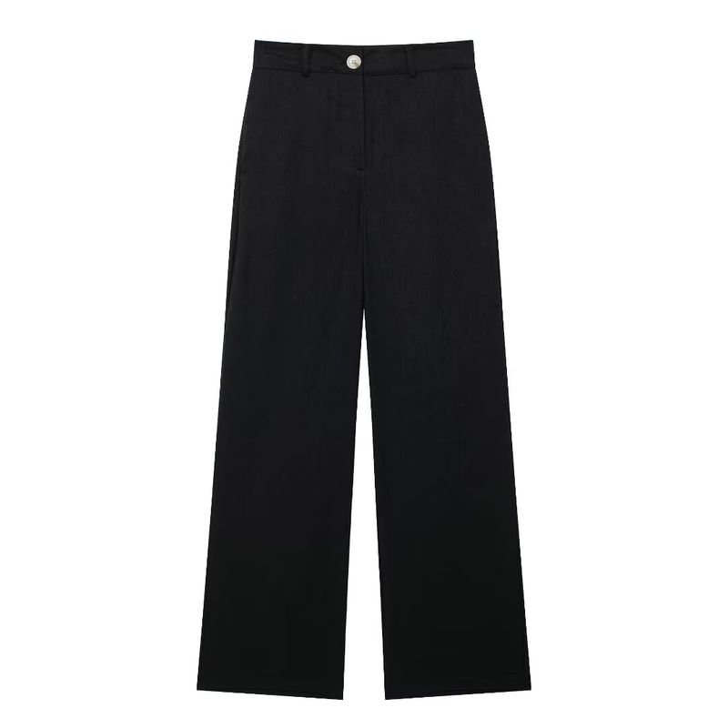 Kaslead New Arrival Women's Fashion Style Beaded Linen Vest Casual Pants 7901322 7901222