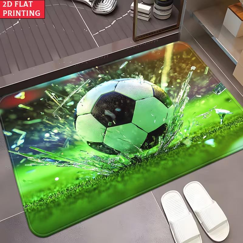 Football Sports Competition Door Mat Sport Theme Entrance Rug Soft Non-Slip Welcome Carpet for Indoor Outdoor Gym Fan Gift