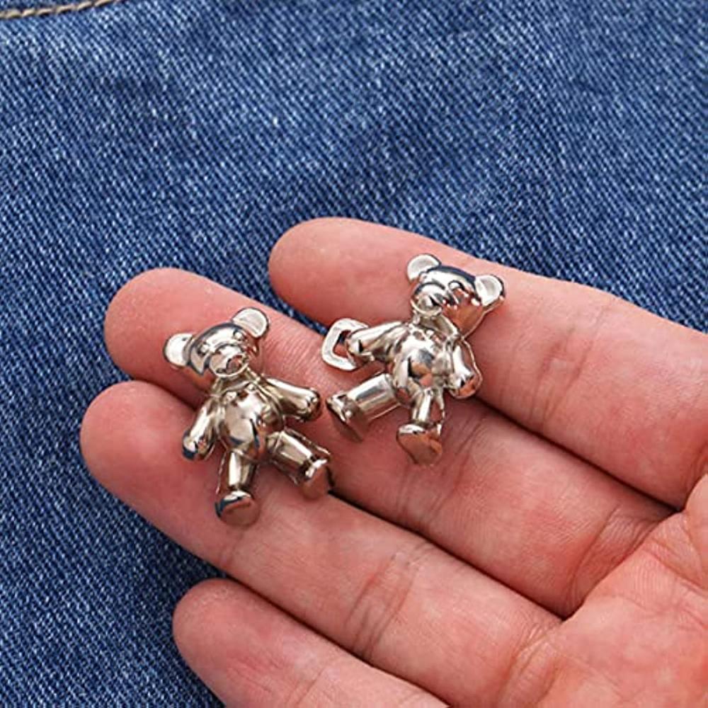 8pcs Fashion Bear Detachable Tighten Waist Button Pin Adjustable Waist Buckle Extender Pin for Skirt Pant