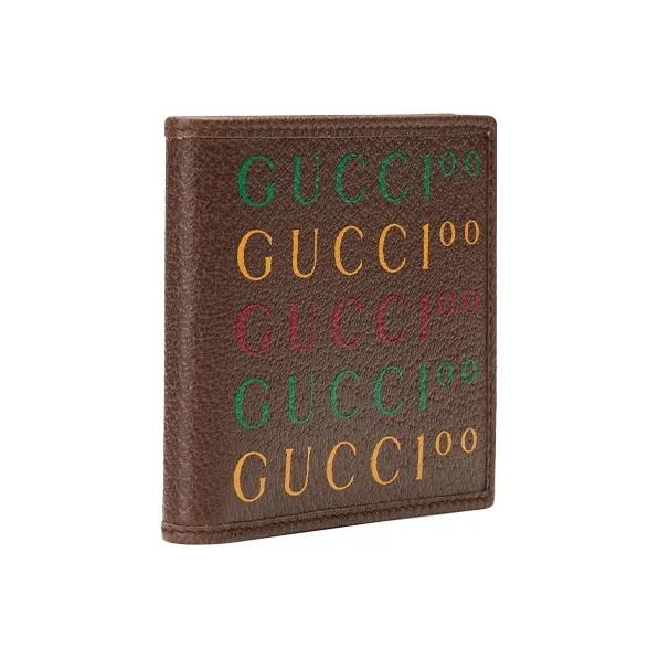 Gucci Logo Letter Print Leather Wallet for Men In Brown