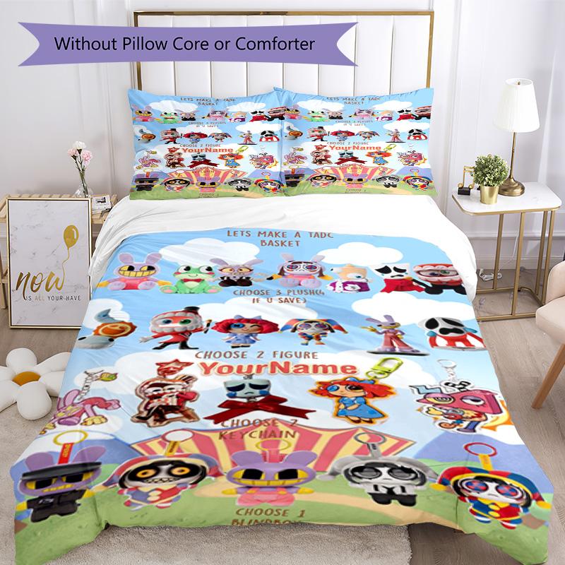 Circo Digitale Personalizza il tuo nome Set Biancheria da Letto Copripiumino Traspirante con Federe Decorazione per la Casa Regalo di Compleanno