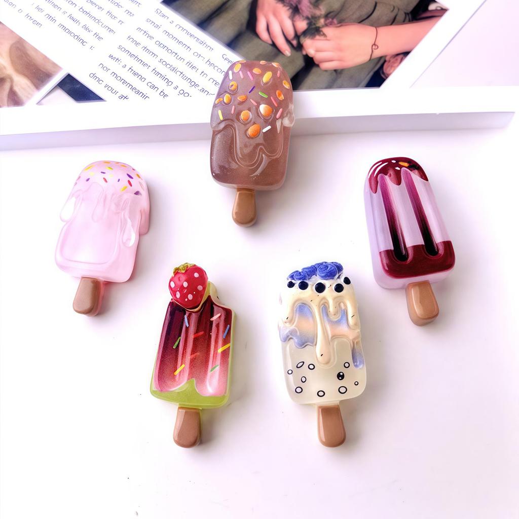 Glow-in-the-Dark Chocolate Ice Cream Cartoon DIY Charms for Crocs and Crafts