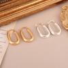 Simple Metal Wind Oval Simple New Ear Buckle Women's Personality Niche Earrings Light Luxury High-end Summer Earrings
