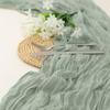 180*90/90*340Cm Cheesecloth Table Runner Gauze Tablecloth Semi-Sheer Crinkle Table Cover Boho Rustic Decorations Bridal Shower
