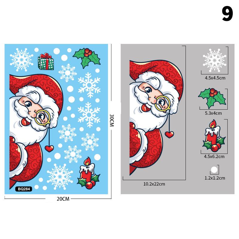 Merry Christmas Window Stickers Santa Claus Elk Snowman Designs For Home 2026 Party Supplies Ornaments Removable Wall Decals
