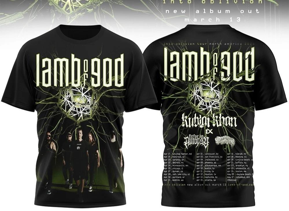 Lamb Of God Into Oblivion 2026 Tour Concert Tour Dates AOP T-Shirt PP2972 S