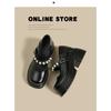Mary Jane fashion small leather shoes women's new thick-soled inner height increase one pedal one-button single shoes