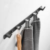 Aluminum Robe Hook Grey White Black Creative 3 4 5 6 Row Wall Hook for Bathroom Kitchen Lavatory Home Coat Towel Key Holder