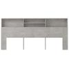 VidaXL Kopfteil mit Ablagen Betongrau 220x19x103,5 cm