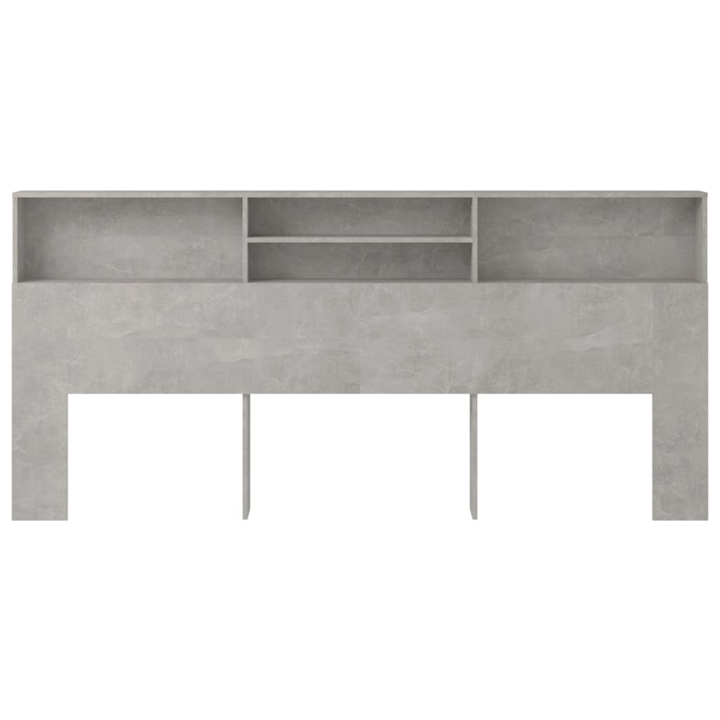 VidaXL Kopfteil mit Ablagen Betongrau 220x19x103,5 cm