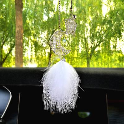 Araba Dekorasyon Dream Catcher Araba İç Dikiz Aynası Asılı Dekorlar Ay Ve Yıldız Kolye