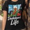 Dachshund Life T-Shirt, Doxie Outdoor & Car Ride Photo Frame Tee, Cute Wiener Dog Adventure T-Shirt, Dachshund Mom Gift Idea
