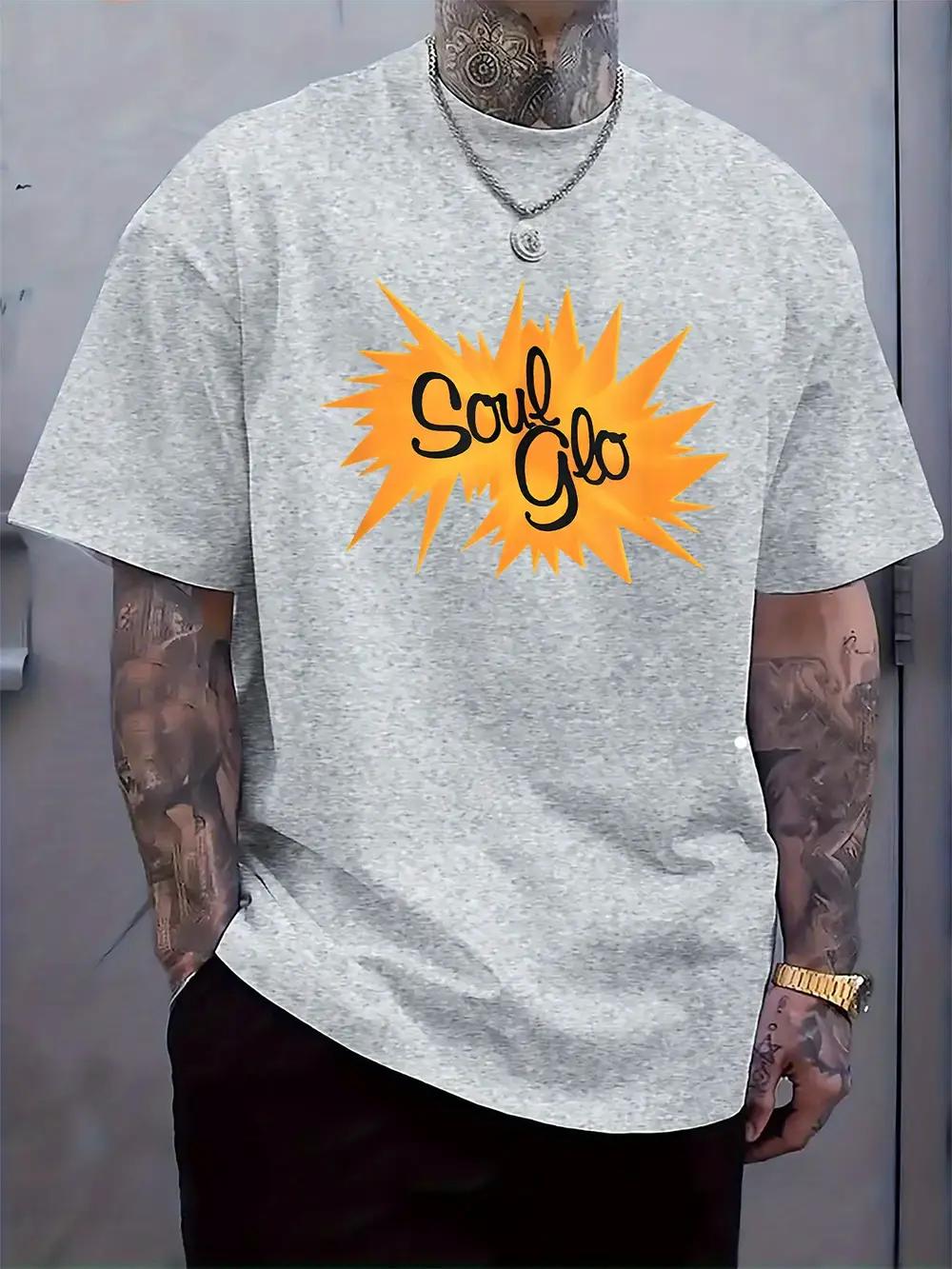 

Dynamic Soul Glo Logo Print Round Neck Short Sleeve T-shirt L