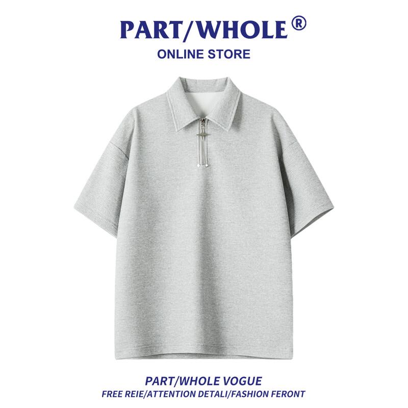 PART/WHOLE Men s Casual Summer Half-Zip Polo T-Shirt 5XL