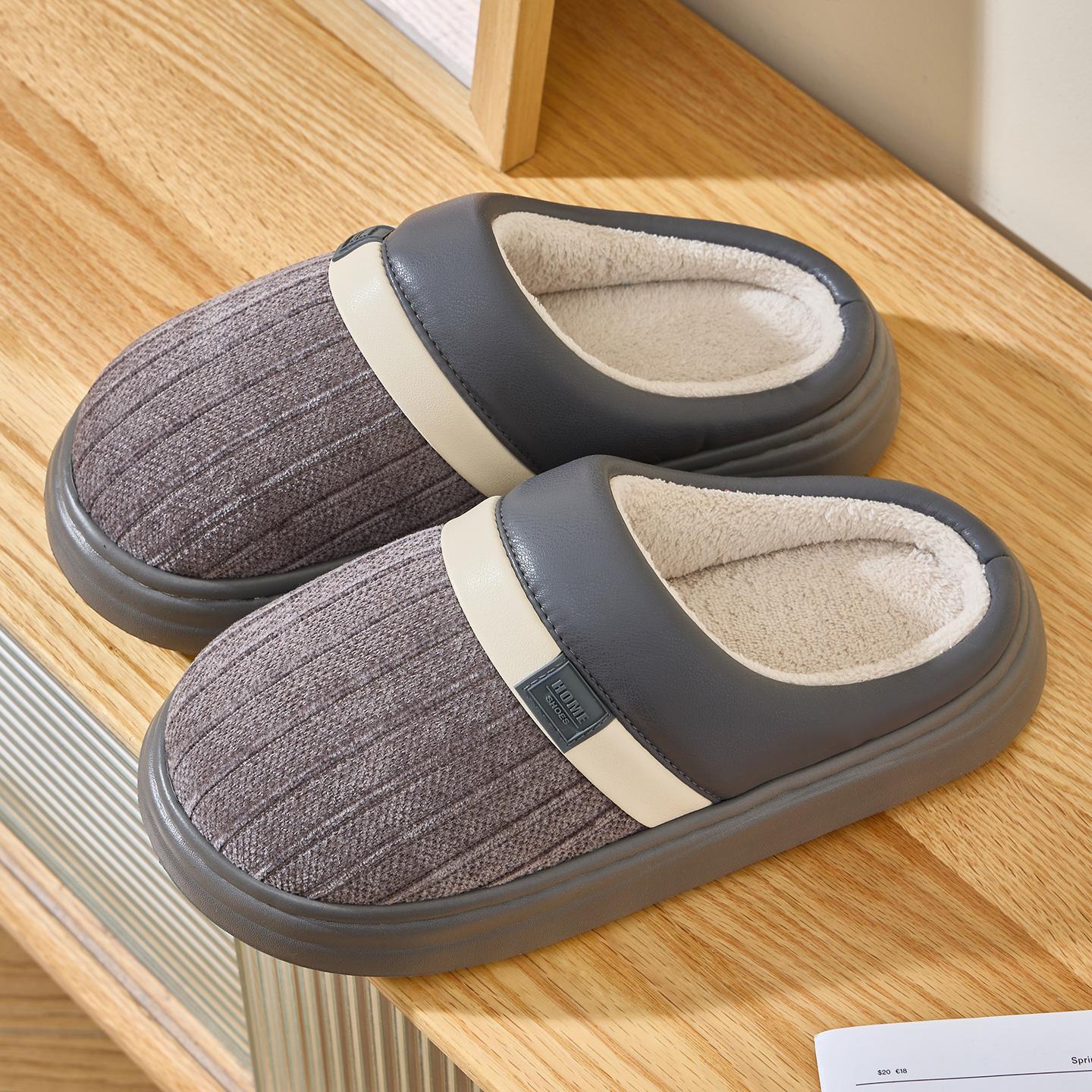 

Зимние женские домашние тапочки плюшевые теплые с толстой подошвой шлепанцы дышащие мягкие нескользящие тапочки для дома и улицы мужские повседневные тапочки 40-41 серый