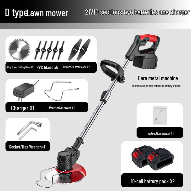 Cordless Rechargeable Lawn Mower & Handheld Electric Grass Trimmer