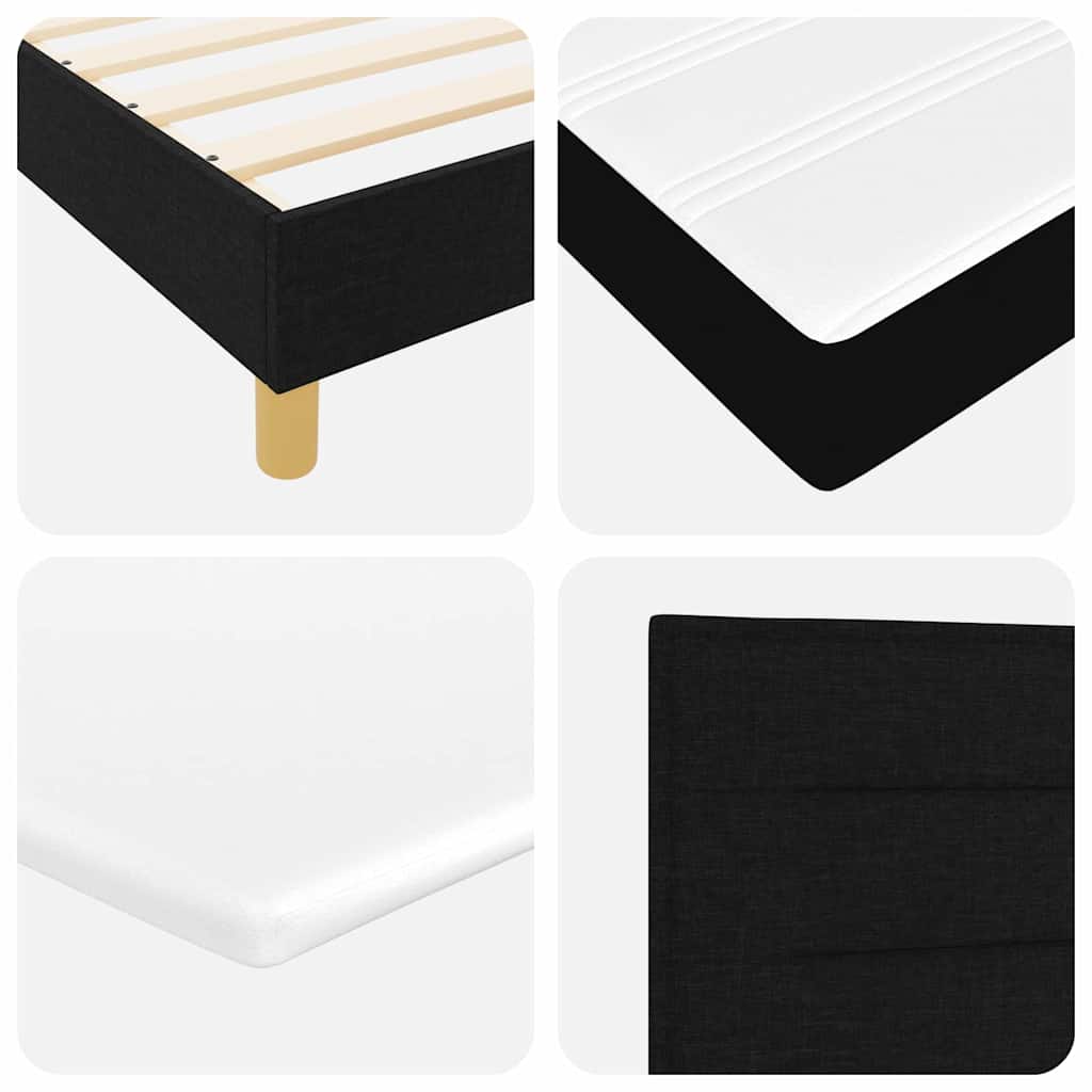 Box Spring Bed with Mattress Black 200 x 90 cm Fabric