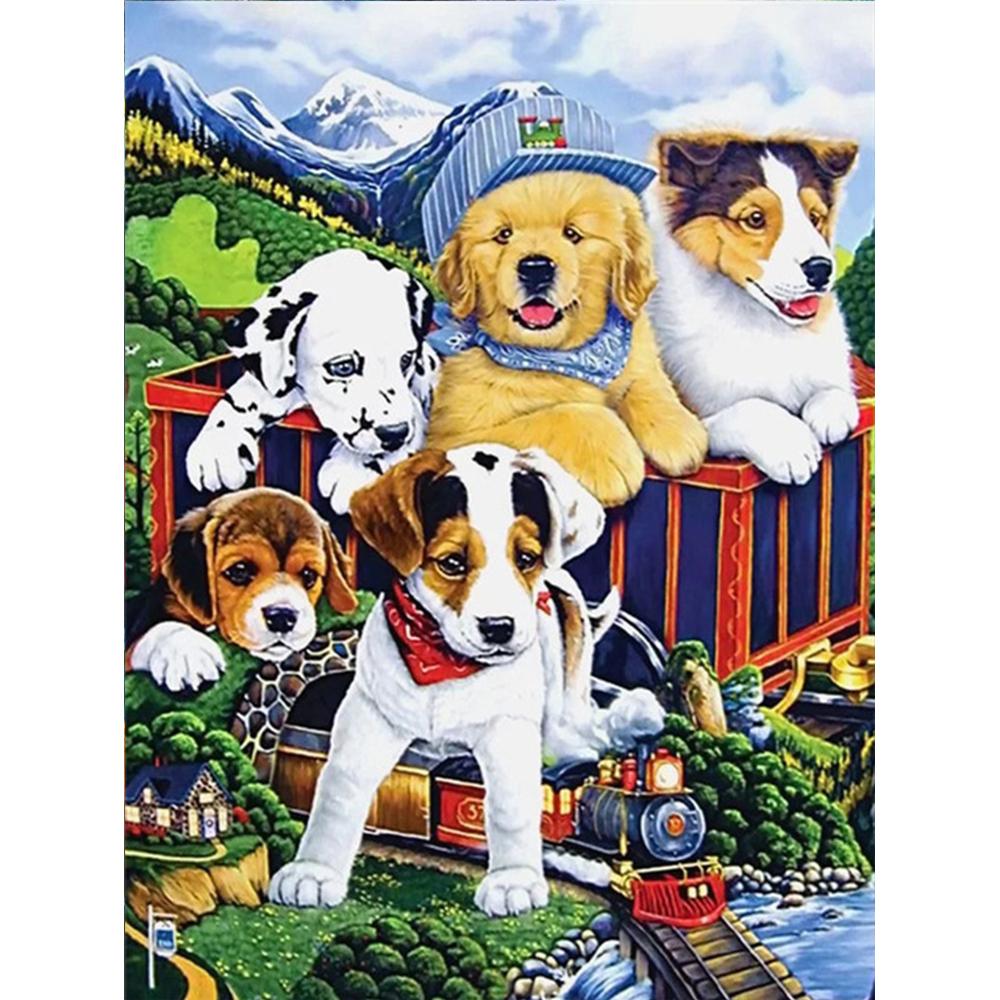 3D Diamond Embroidery Painting Animal Dog Art Rhinestone Full Square Diamond Mosaic Garden Handicraft Handmade Gift