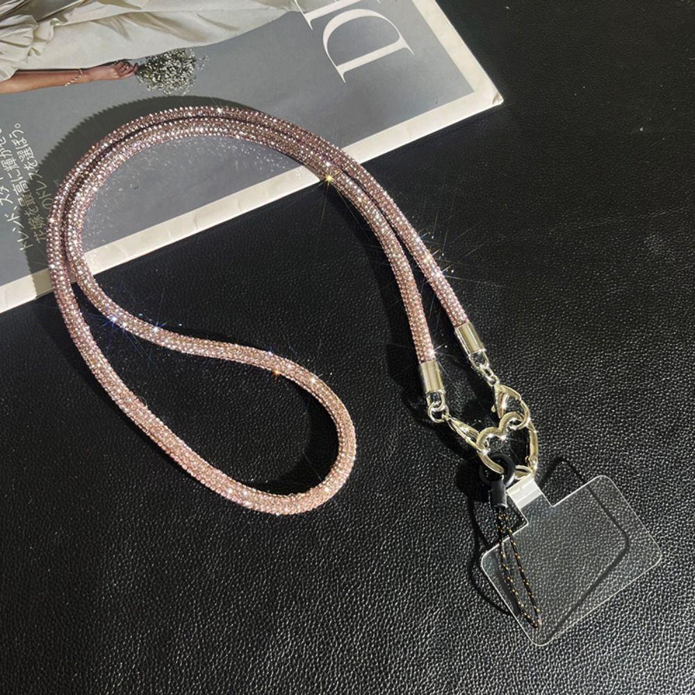 Glitter Crystal Rhinestone Phone Lanyard Bright Bling Bling Phone Case Chain Straps Phone Anti-lost Rope Phone Accessories