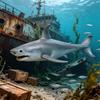 Three-Headed Shark & Megalodon Marine Life Model Toy Ornament