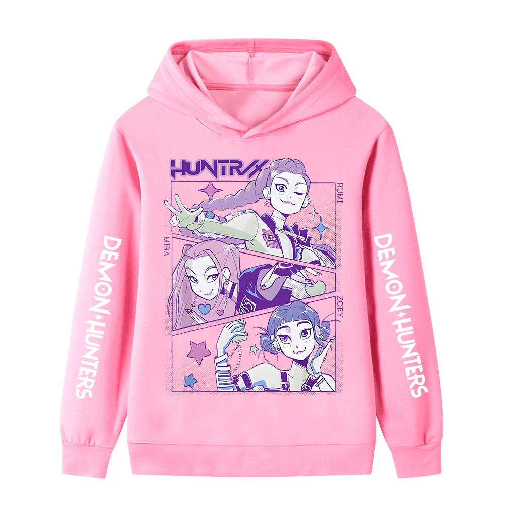 B1196XX Kids Boys Girls Kpop Rumi Zoey Mira Huntrix Print Long Sleeves Hoodie