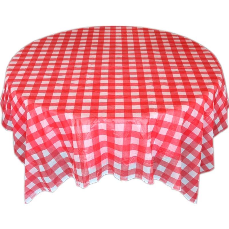 ZISIZ Disposable Red Plaid Tablecloth