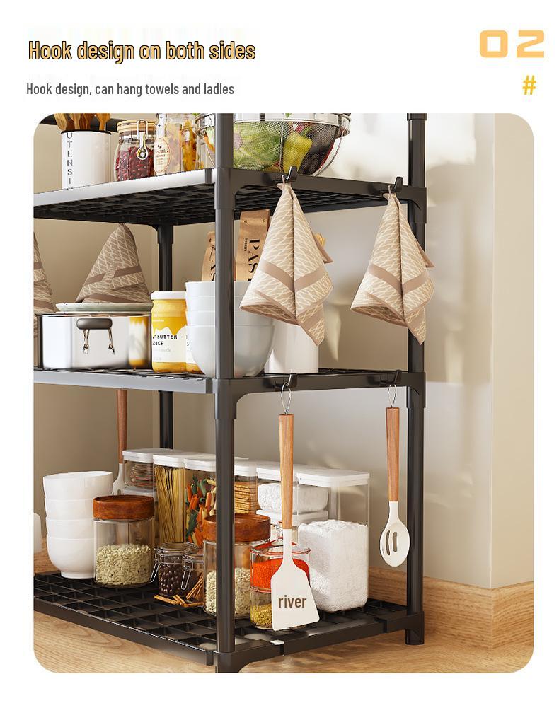Multi-Layer Kitchen Storage Rack for Microwave and Pots