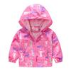 Toddler Kids Cartoon Print Hooded Jacket Boys Girls Lightweight Windproof Zip Up Casual Outerwear Coat