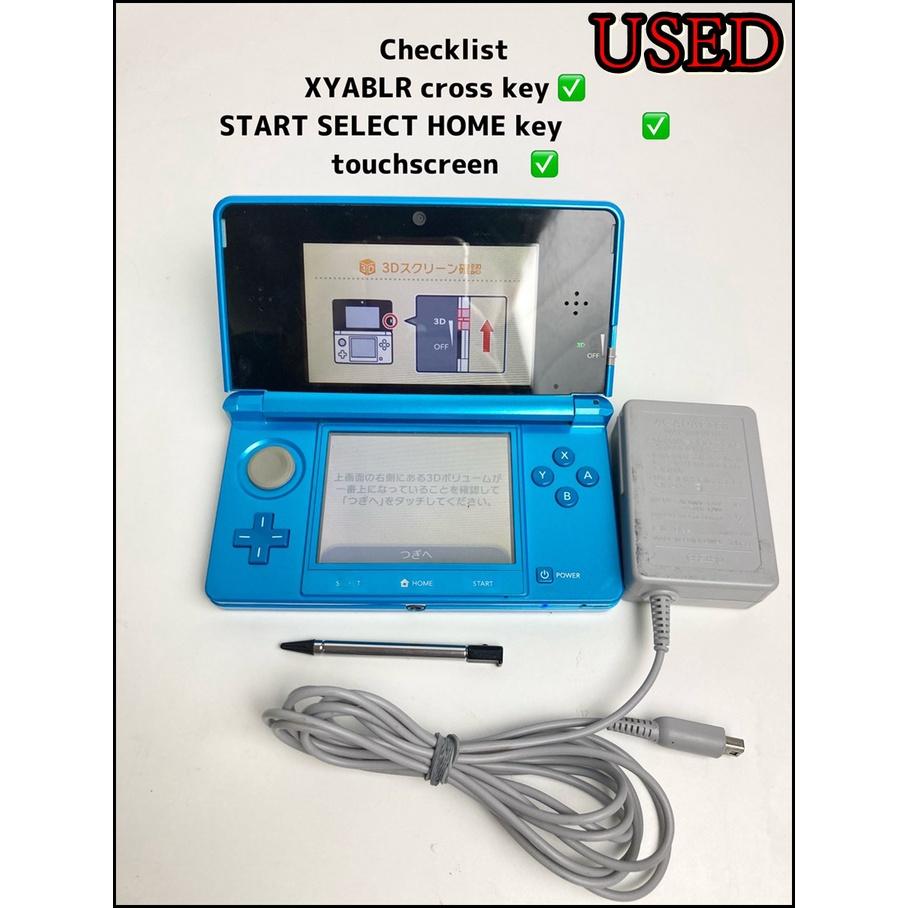 Nintendo 3DS CTR-001[JP Region Locked] (Flare Red , Pink, Blue ,Yellow,Black, White) &  Charger Stylus, Tested Fully Working)