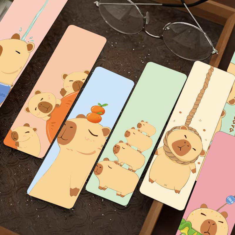 30Pcs Cartoon Cute Capybara Themed Non-Repeating Delicate Bookmarks Reading Pages Books Tagged Students Stationary Supplies