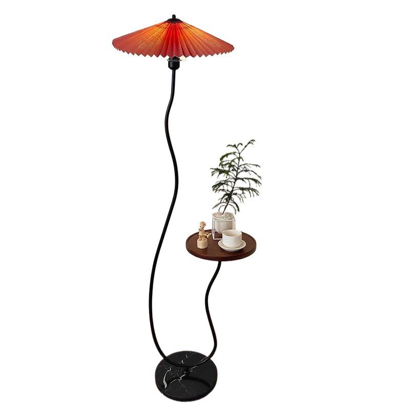 Multi-Function Floor Lamp with Wireless Charger & Coffee Table