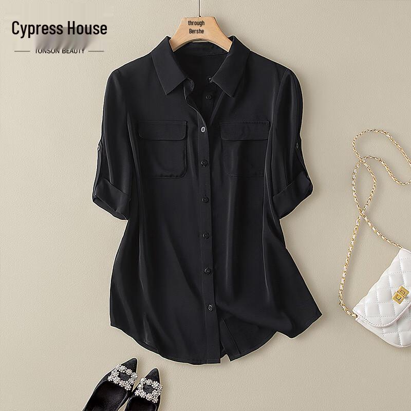 Women s Loose Fit Adjustable Sleeve Lapel Shirt L