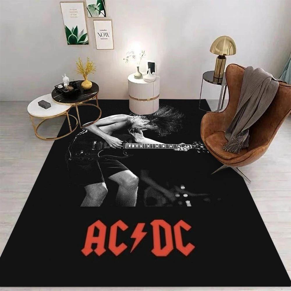 BAND A-AC-DC Prints Carpet Modern Home Living Room Decor Rugs Music Design Room Decor Floor Mat Non Slip Washable Birthday Gift