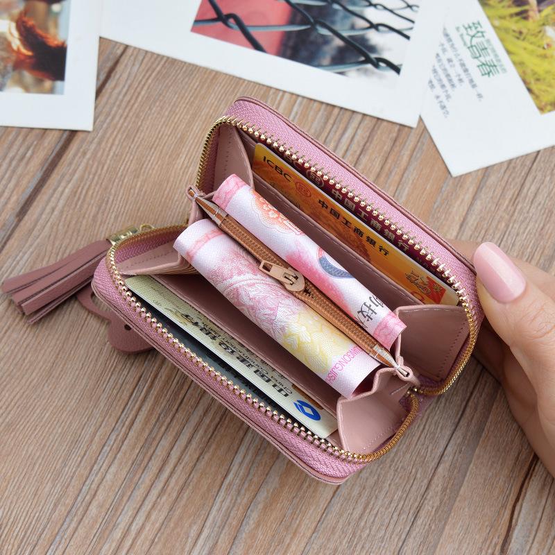 Buy Women Mini Wallets Pu Leather Short Tassel Coin Purse Cute ...