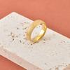 JeeMango High Quality Fashion Simple Scrub Stainless Steel Rings for Women 6mm Width Gold Plated Finger Ring Jewelry Gift R26030