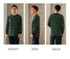 MY Comfortable British Long Relaxing Wear Navy X [KISS LIFE] Men's Loungewear, Stripe, Sleeve, Men's Pajamas, (L, Green) (kml800619b2)