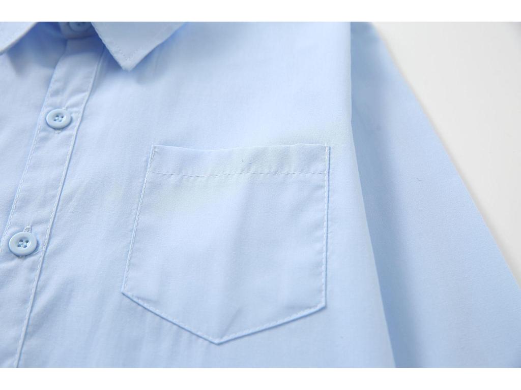 Boys' Blue School Uniform Shirt for Performances and Catwalks