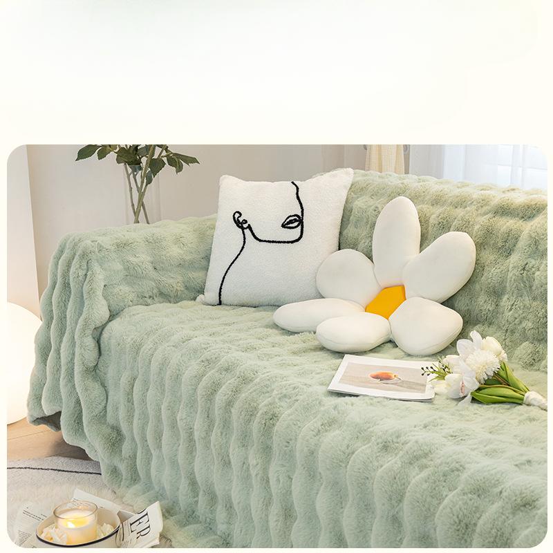 Winter Sofaüberwurf Stoff Plüsch Sofaüberwurf Handtuch Creme Stil Sofakissen Sofa Handtuch Maschinenwaschbar