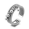 Adjustable Open Ring Women Men Vintage Layered Braided Tassel Beaded Statement Finger